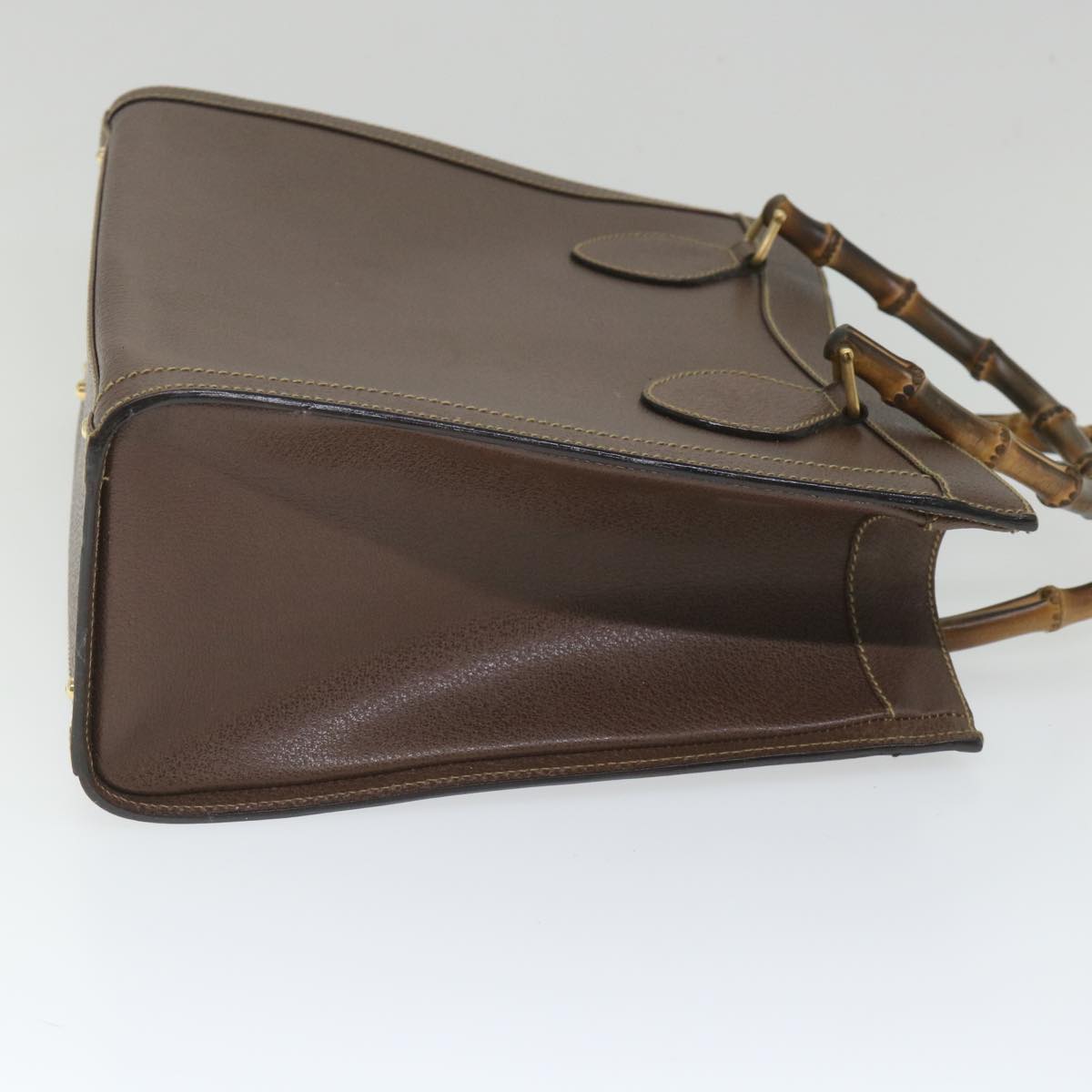 GUCCI Bamboo Hand Bag Leather Brown ar10505