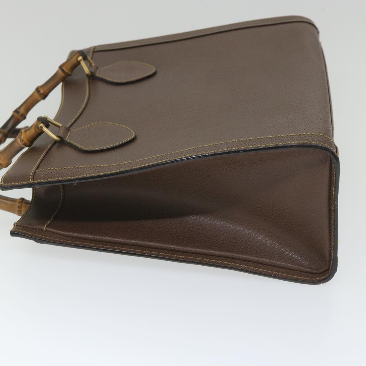 GUCCI Bamboo Hand Bag Leather Brown ar10505