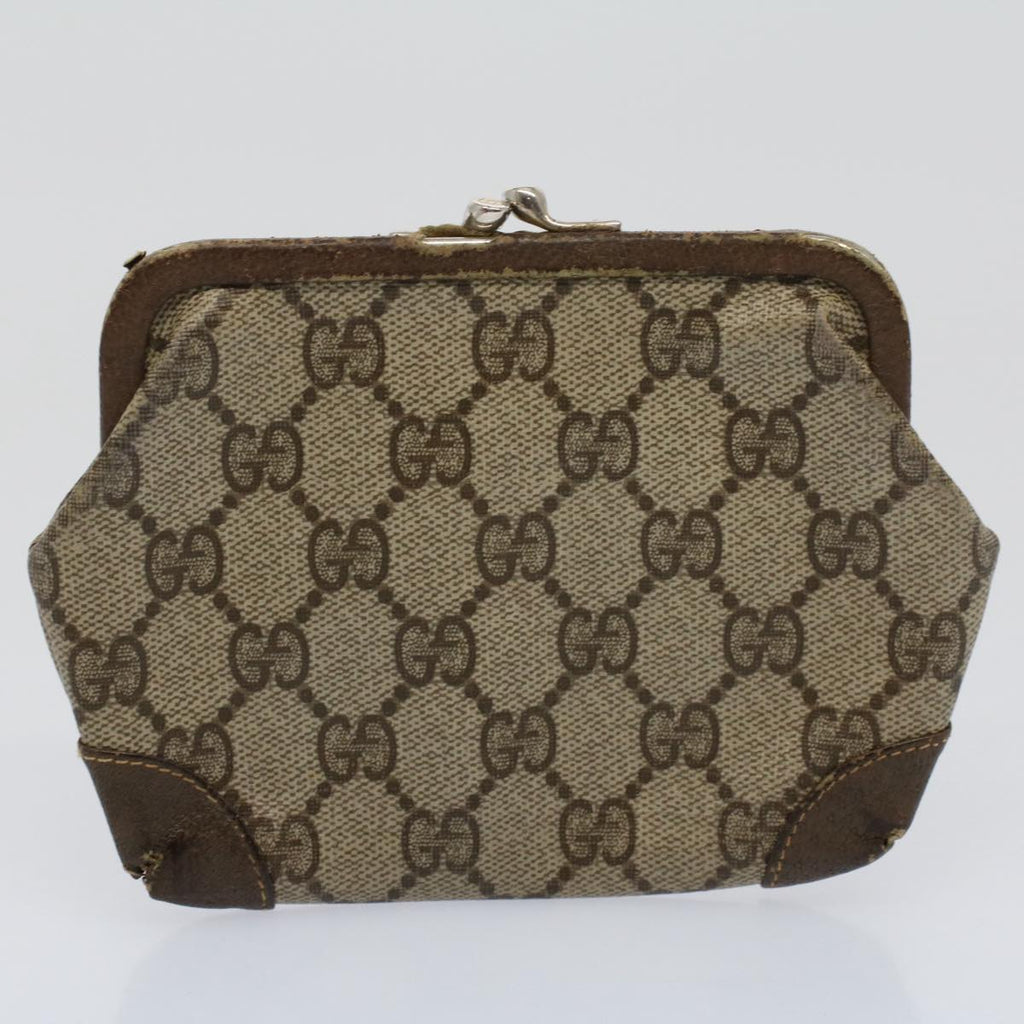 GUCCI GG Supreme Pouch PVC Leather 2Set Beige ar10506
