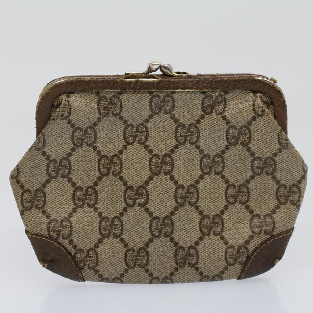 GUCCI GG Supreme Pouch PVC Leather 2Set Beige ar10506