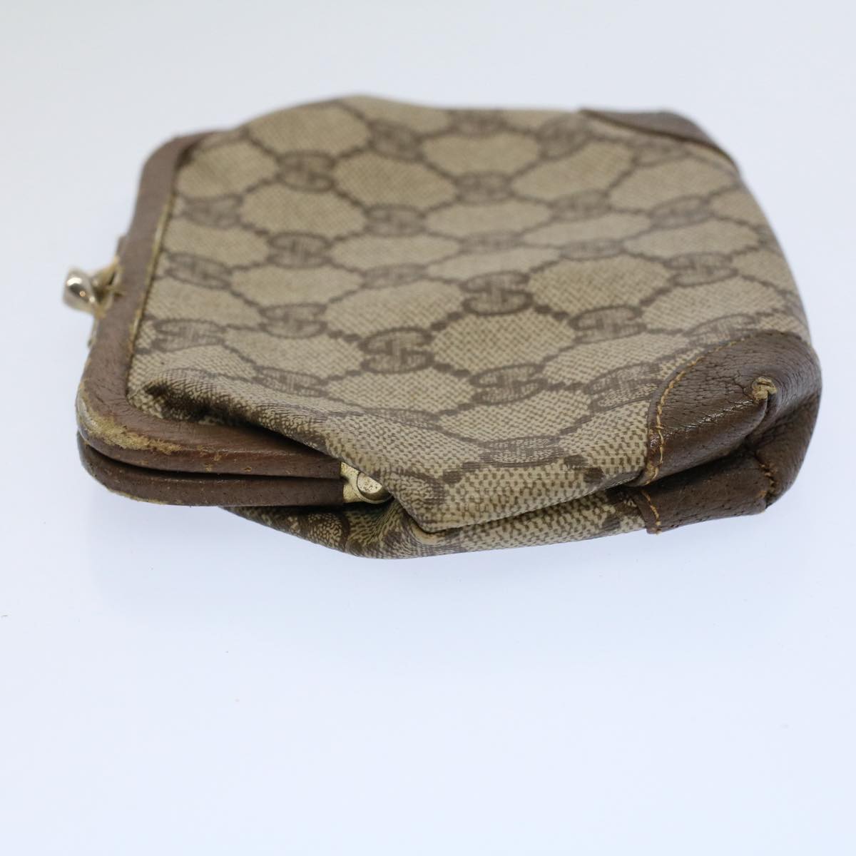 GUCCI GG Supreme Pouch PVC Leather 2Set Beige ar10506