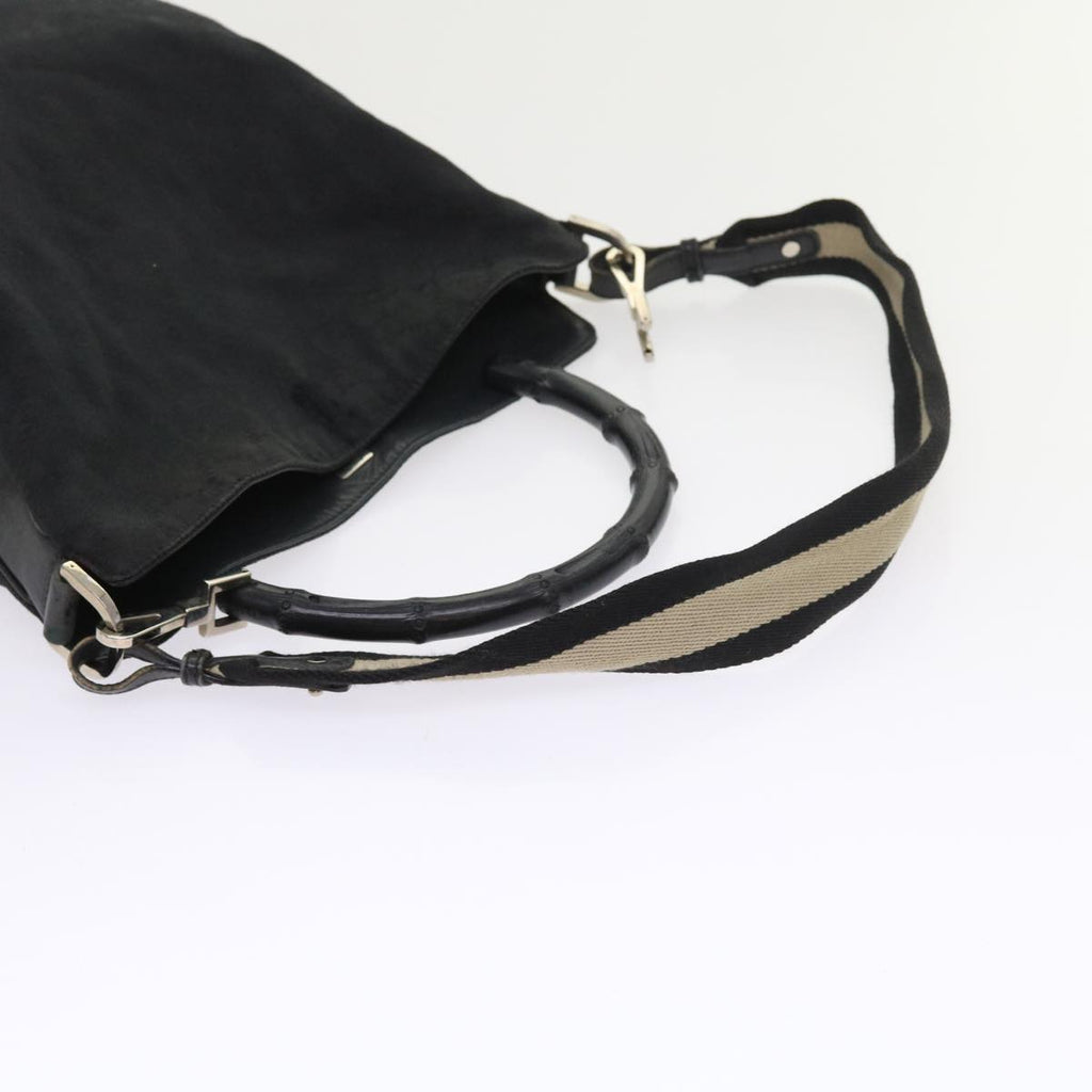 GUCCI GG Canvas Bamboo Shoulder Bag 2Set Beige Black ar10507