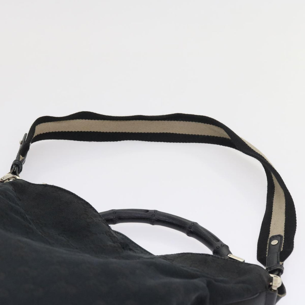 GUCCI GG Canvas Bamboo Shoulder Bag 2Set Beige Black ar10507