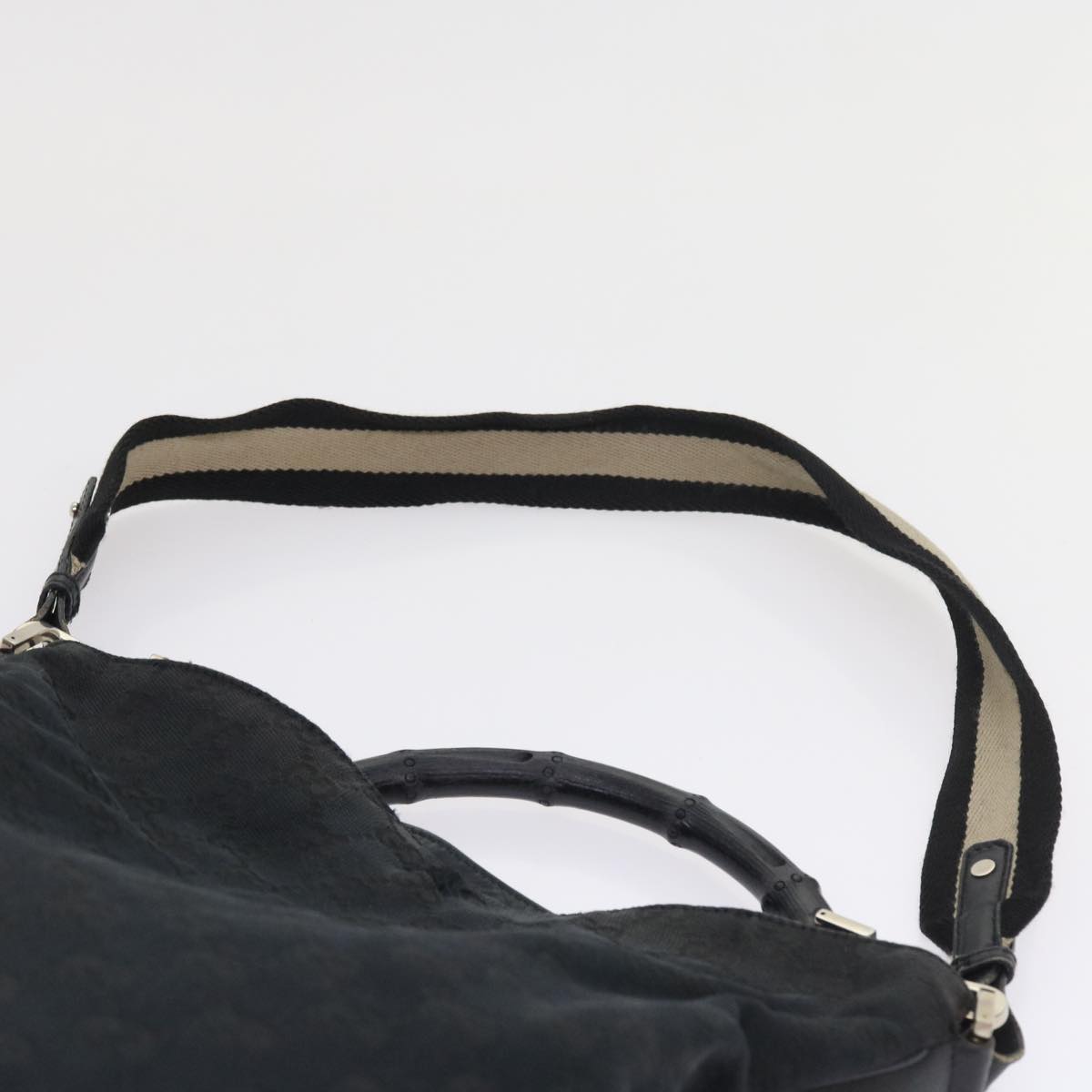 GUCCI GG Canvas Bamboo Shoulder Bag 2Set Beige Black ar10507
