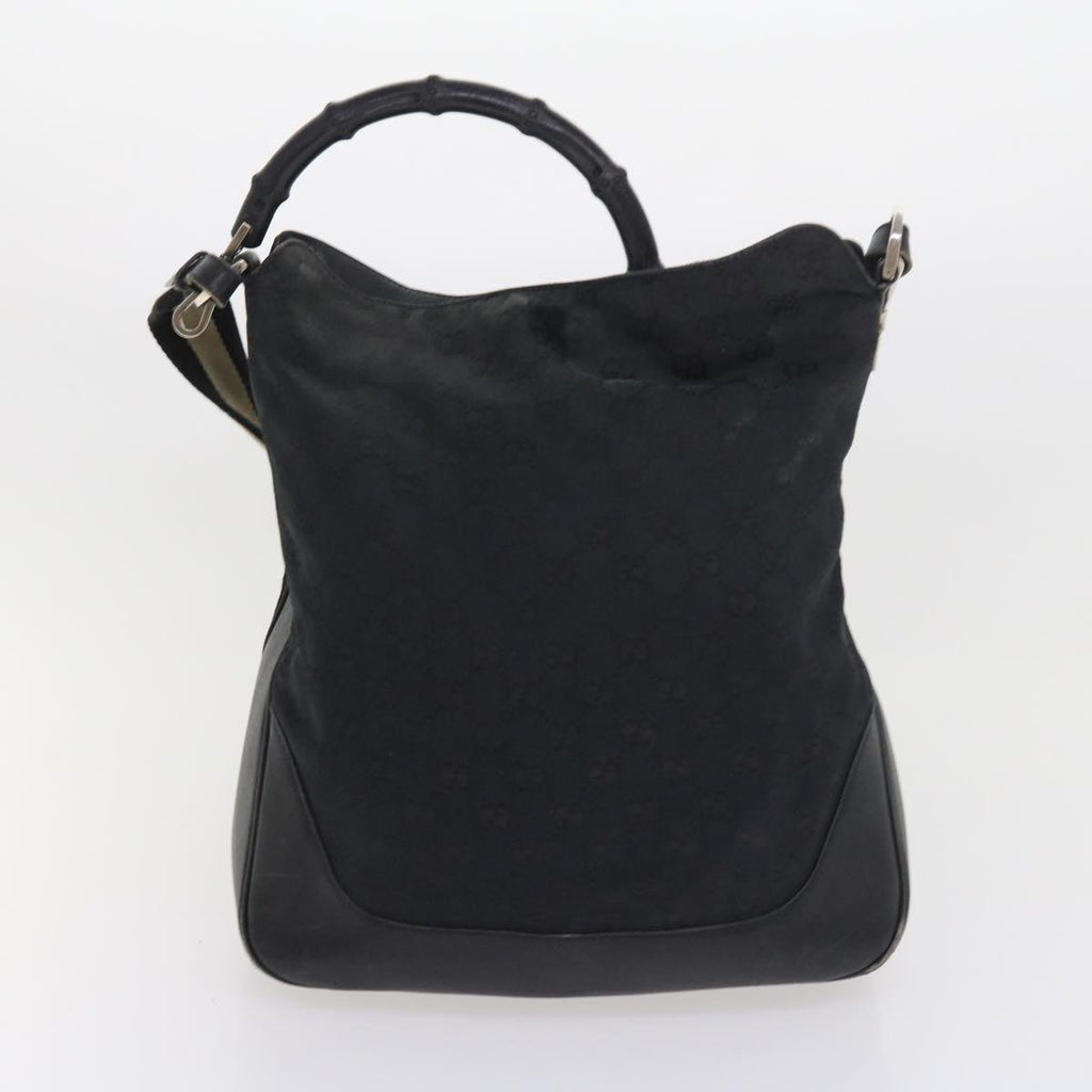 GUCCI GG Canvas Bamboo Shoulder Bag 2Set Beige Black ar10507