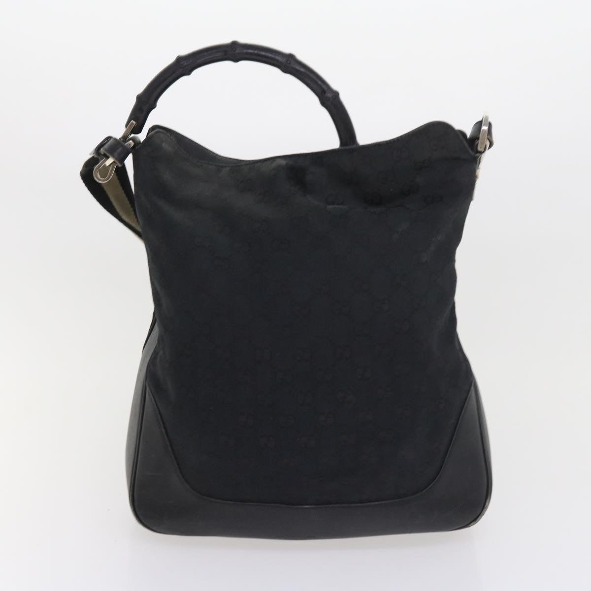 GUCCI GG Canvas Bamboo Shoulder Bag 2Set Beige Black ar10507