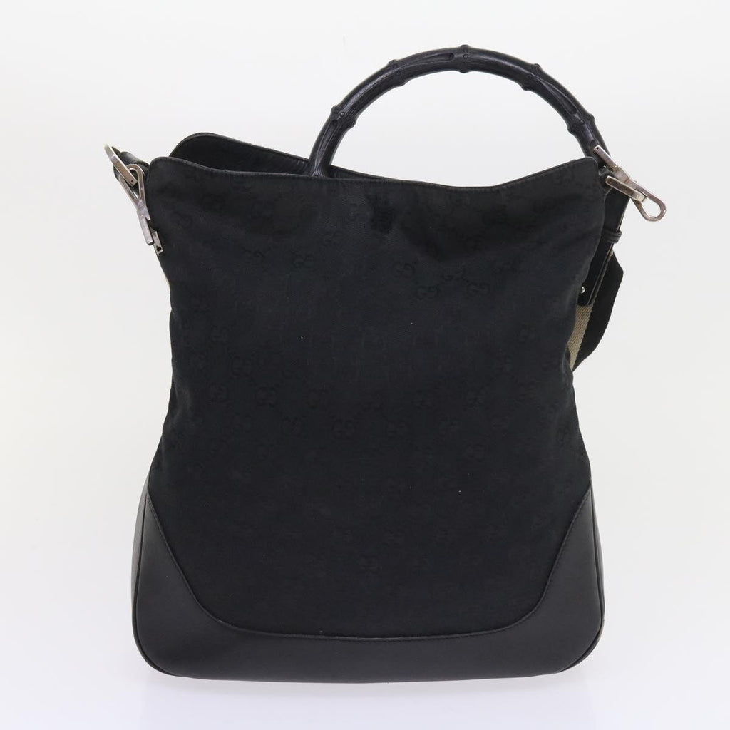 GUCCI GG Canvas Bamboo Shoulder Bag 2Set Beige Black ar10507