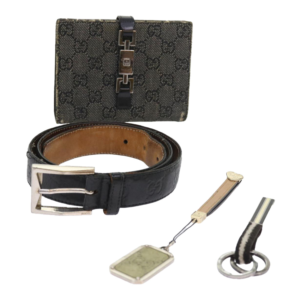 GUCCI GG Canvas Belt Jackie Wallet 5Set Black ar10514