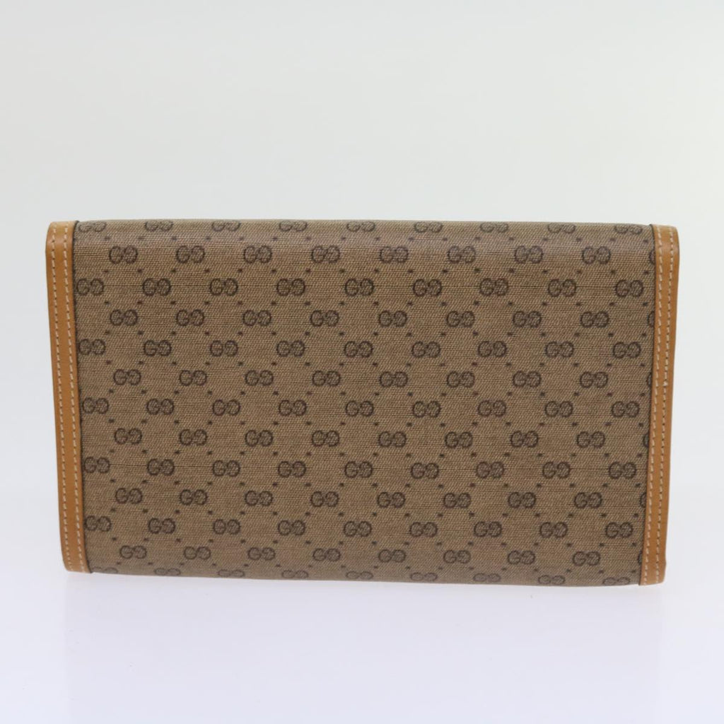 GUCCI GG Canvas Micro GG Canvas Wallet Leather 7Set Beige Black ar10521