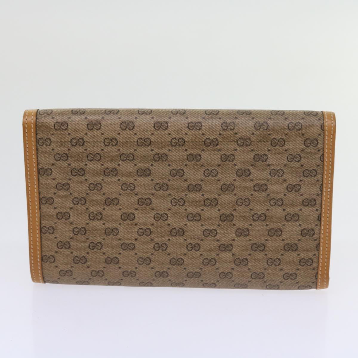 GUCCI GG Canvas Micro GG Canvas Wallet Leather 7Set Beige Black ar10521