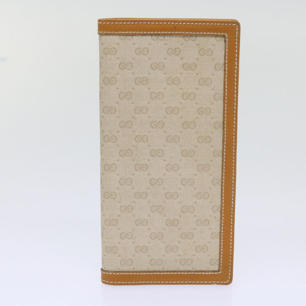 GUCCI GG Canvas Micro GG Canvas Wallet Leather 7Set Beige Black ar10521