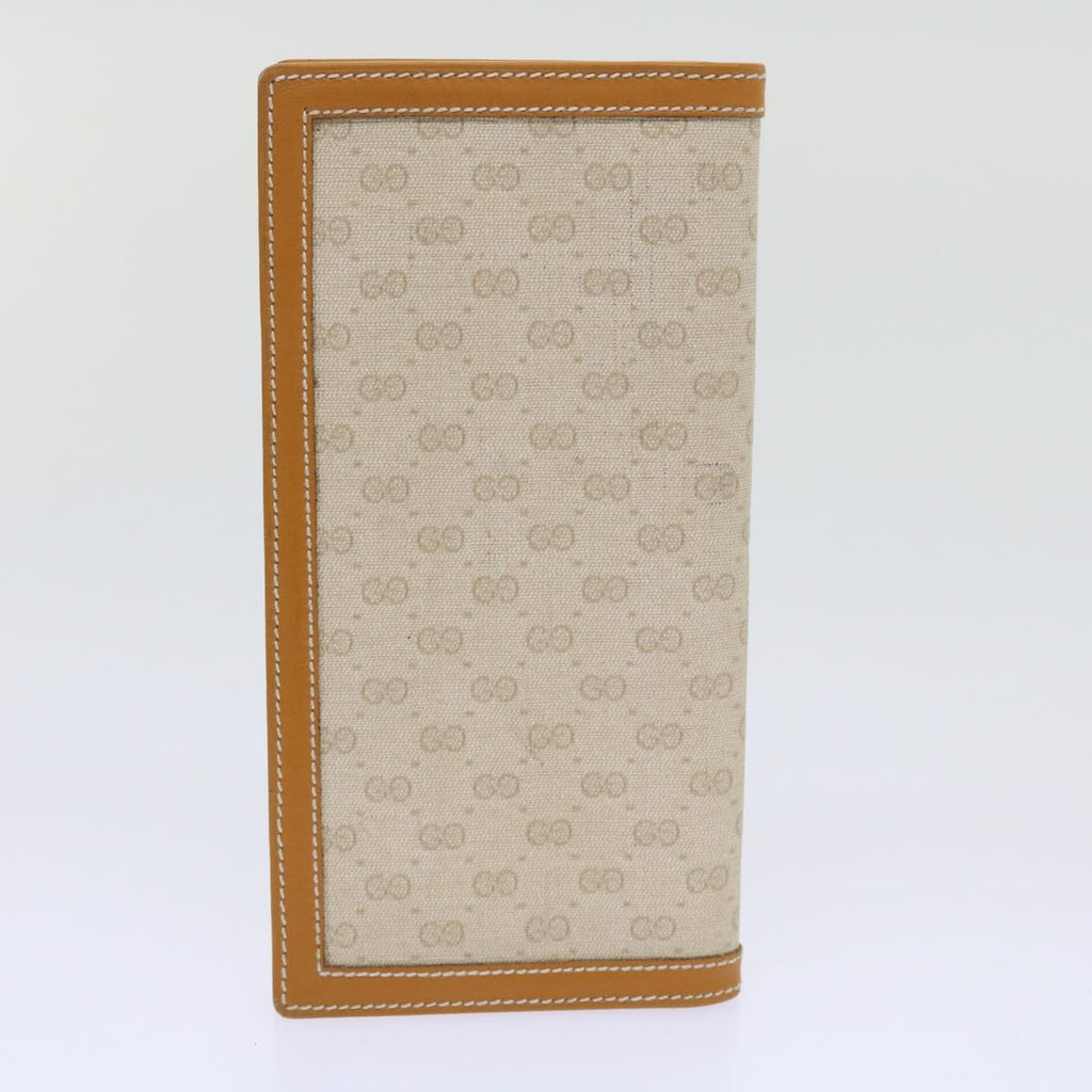 GUCCI GG Canvas Micro GG Canvas Wallet Leather 7Set Beige Black ar10521