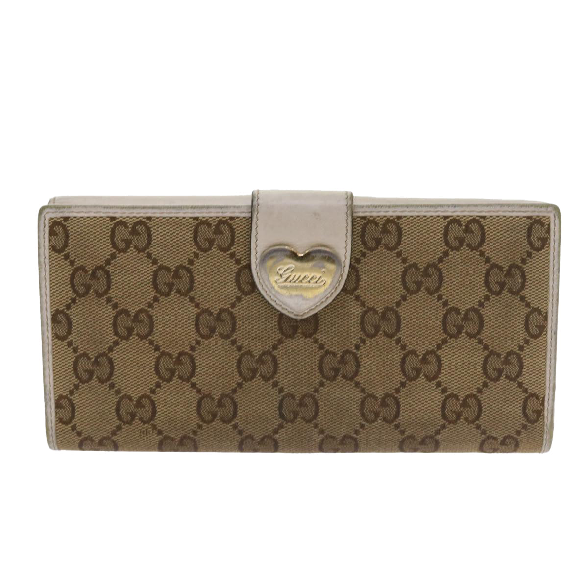 GUCCI GG Canvas Micro GG Canvas Wallet Leather 7Set Beige Black ar10521