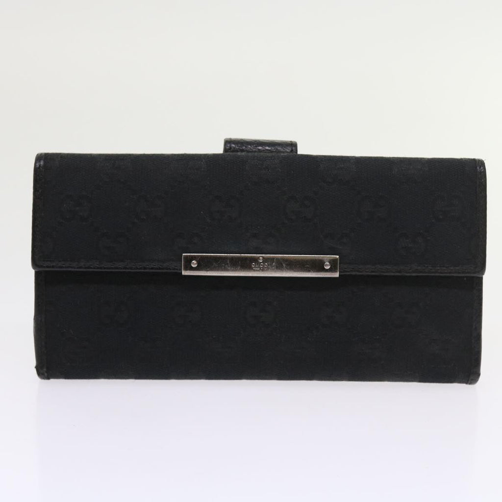 GUCCI GG Canvas Micro GG Canvas Wallet Leather 7Set Beige Black ar10521
