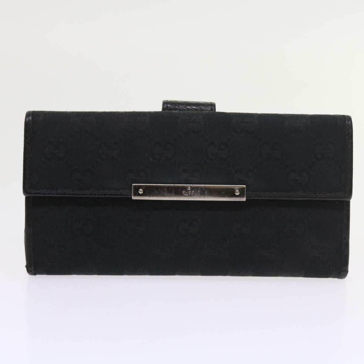 GUCCI GG Canvas Micro GG Canvas Wallet Leather 7Set Beige Black ar10521