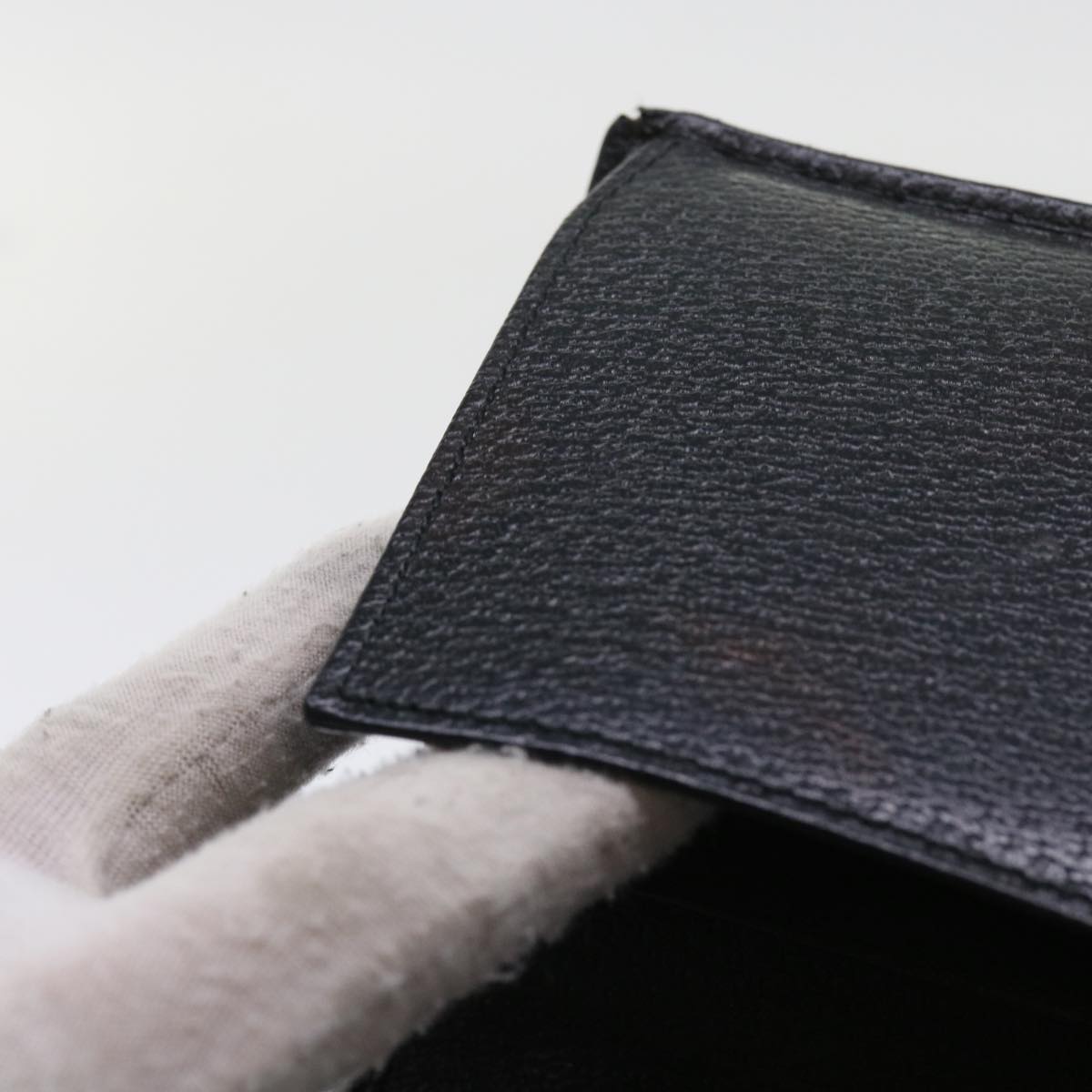 GUCCI GG Canvas Micro GG Canvas Wallet Leather 7Set Beige Black ar10521