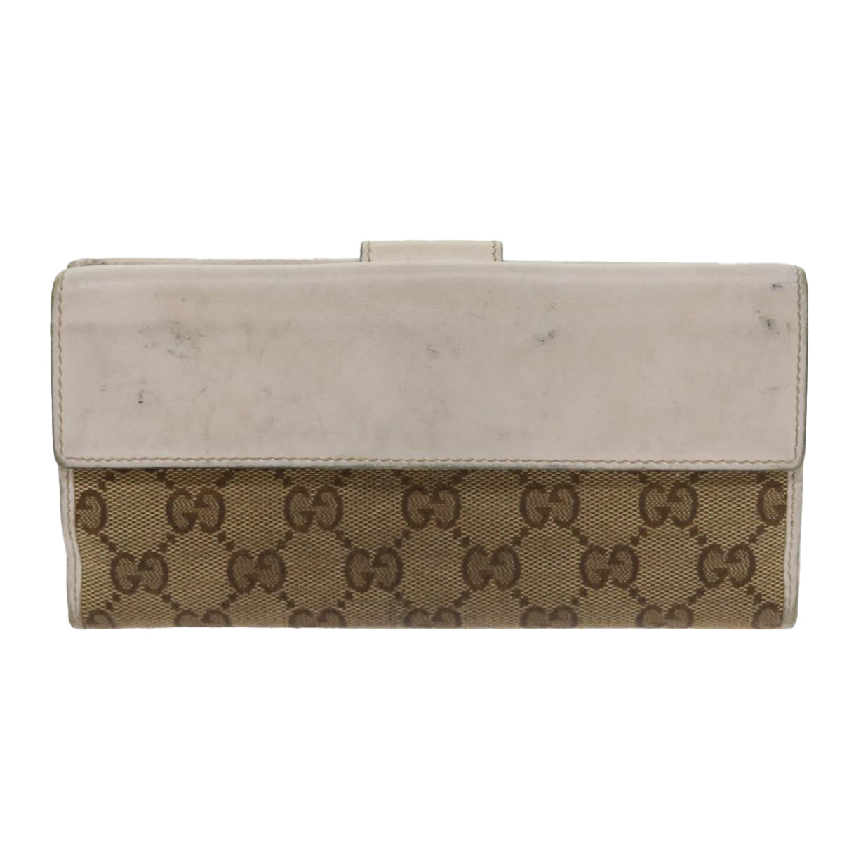 GUCCI GG Canvas Micro GG Canvas Wallet Leather 7Set Beige Black ar10521