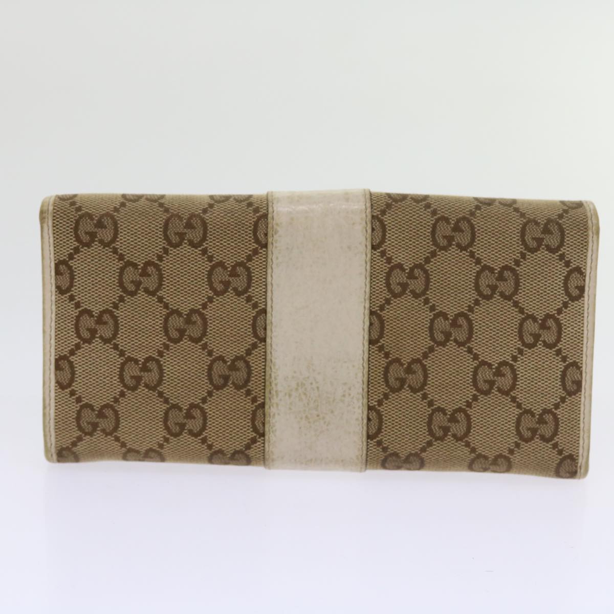 GUCCI GG Canvas Micro GG Canvas Wallet Leather 7Set Beige Black ar10521