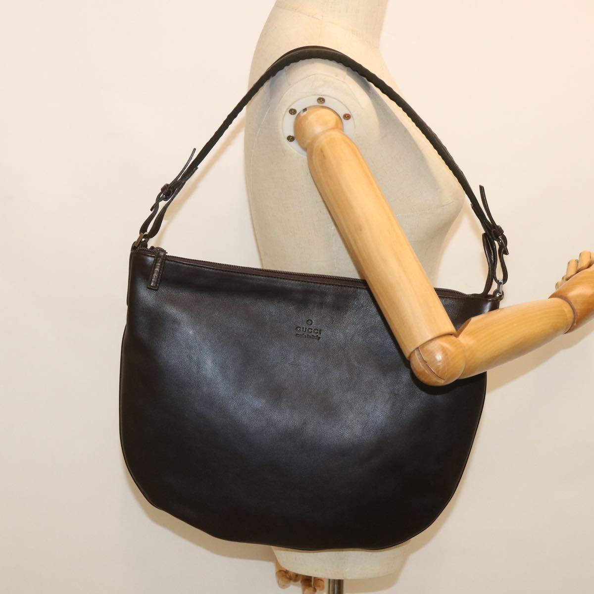 GUCCI Shoulder Bag Leather Black 001 1206 ar10523