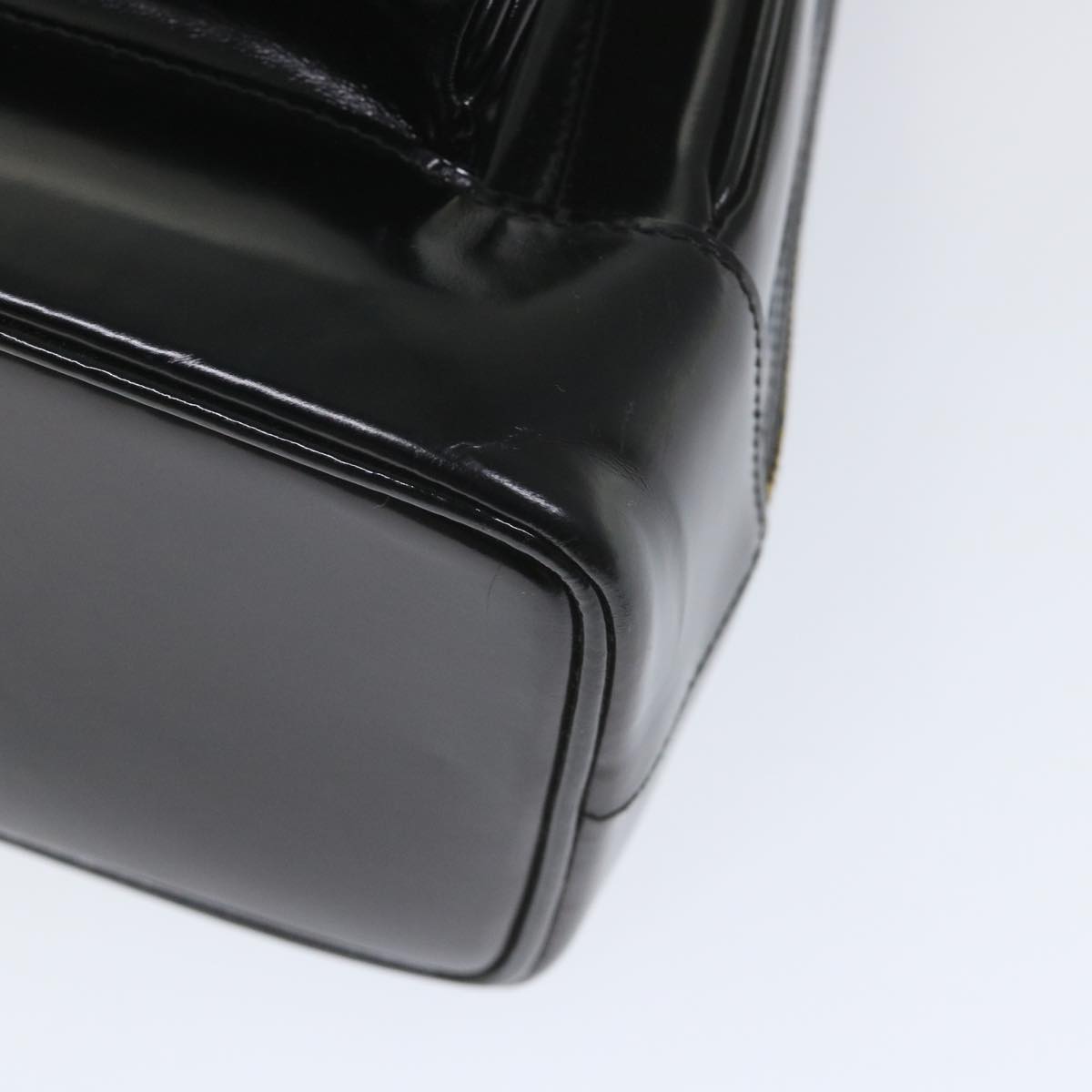 GUCCI Bamboo Shoulder Bag Patent leather Black 003 3444 0027 ar10549B