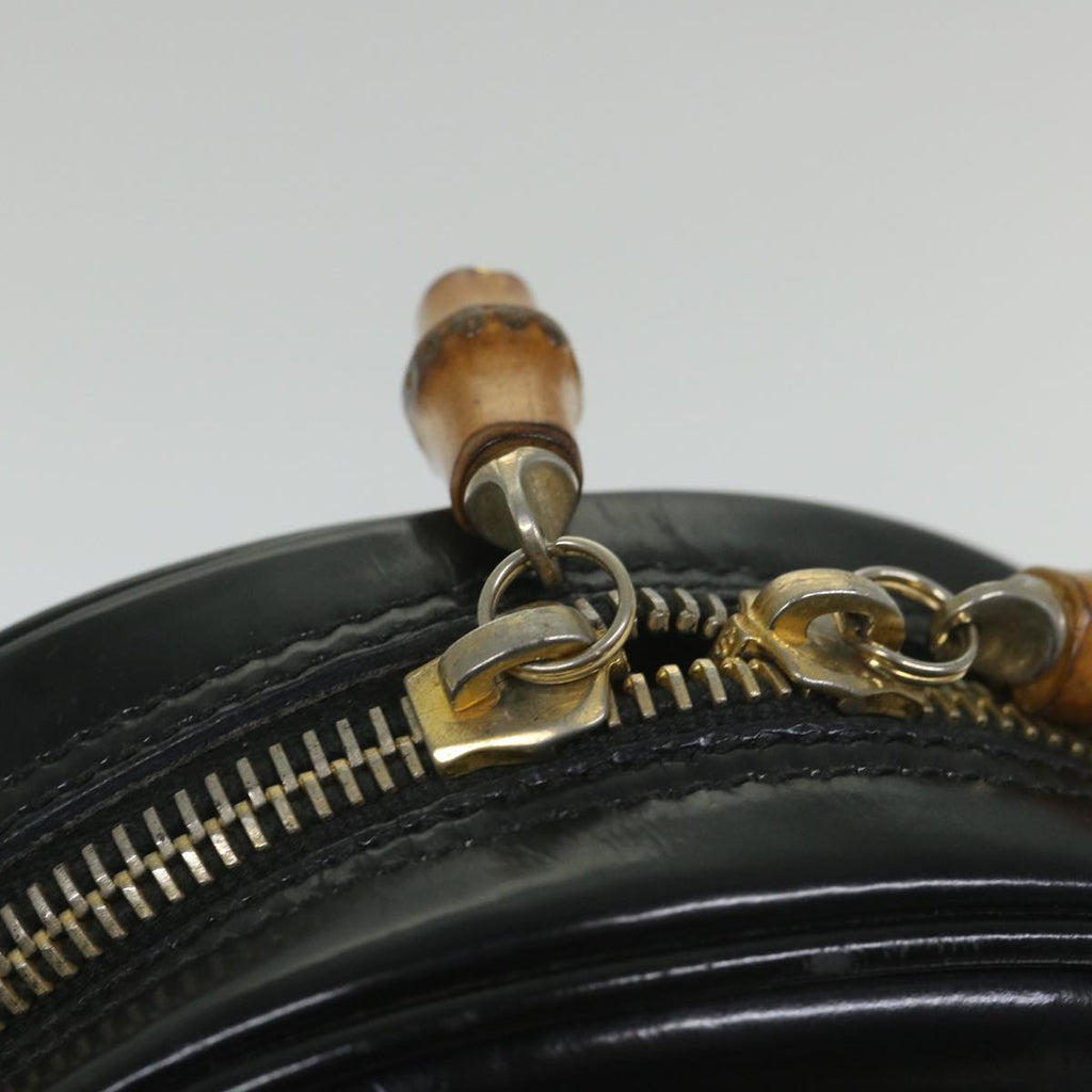 GUCCI Bamboo Shoulder Bag Patent leather Black 003 3444 0027 ar10549B