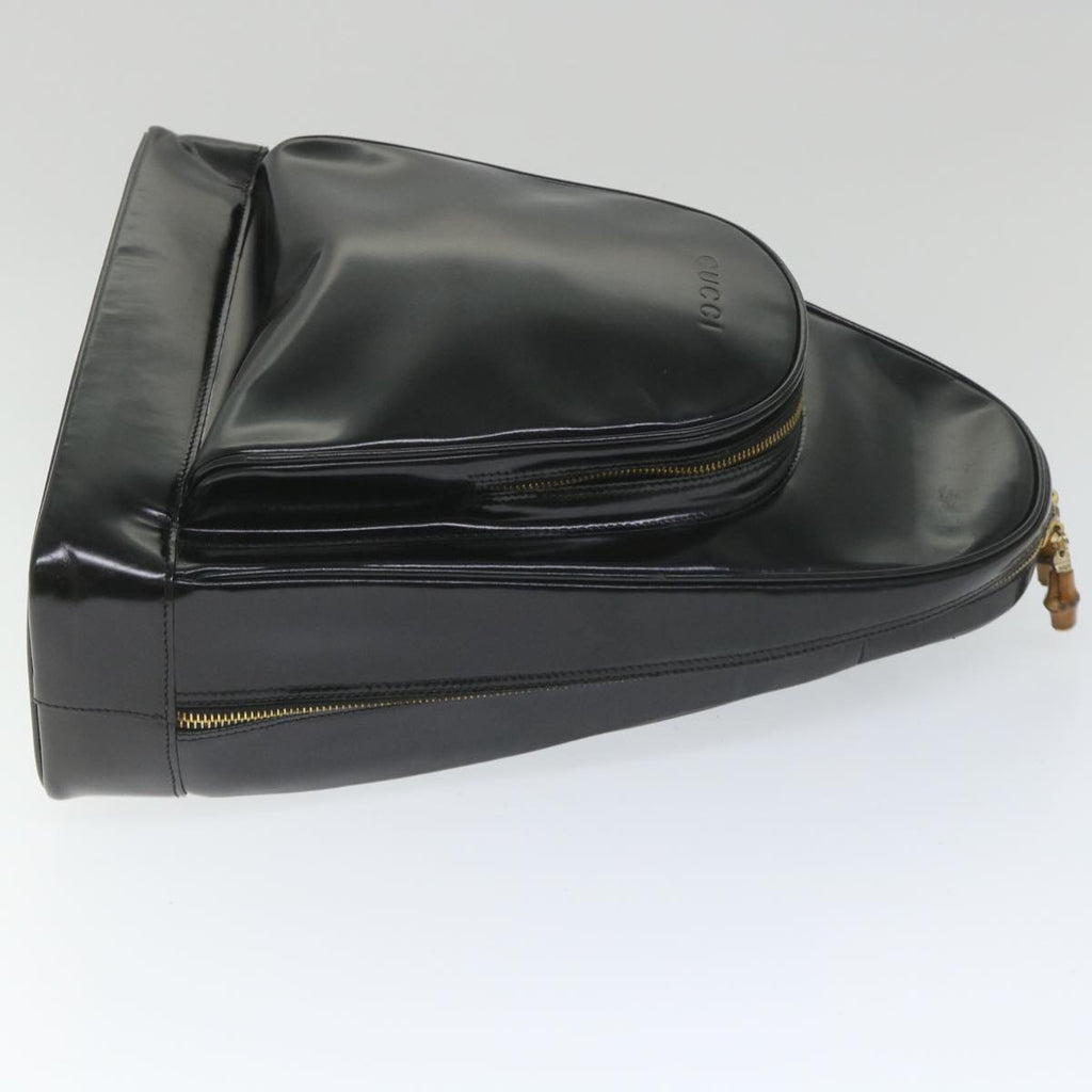GUCCI Bamboo Shoulder Bag Patent leather Black 003 3444 0027 ar10549B