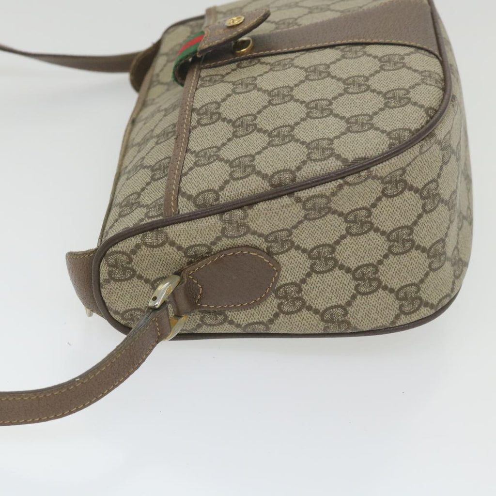GUCCI GG Supreme Web Sherry Line Shoulder Bag Beige Red 001 754 ar10582B