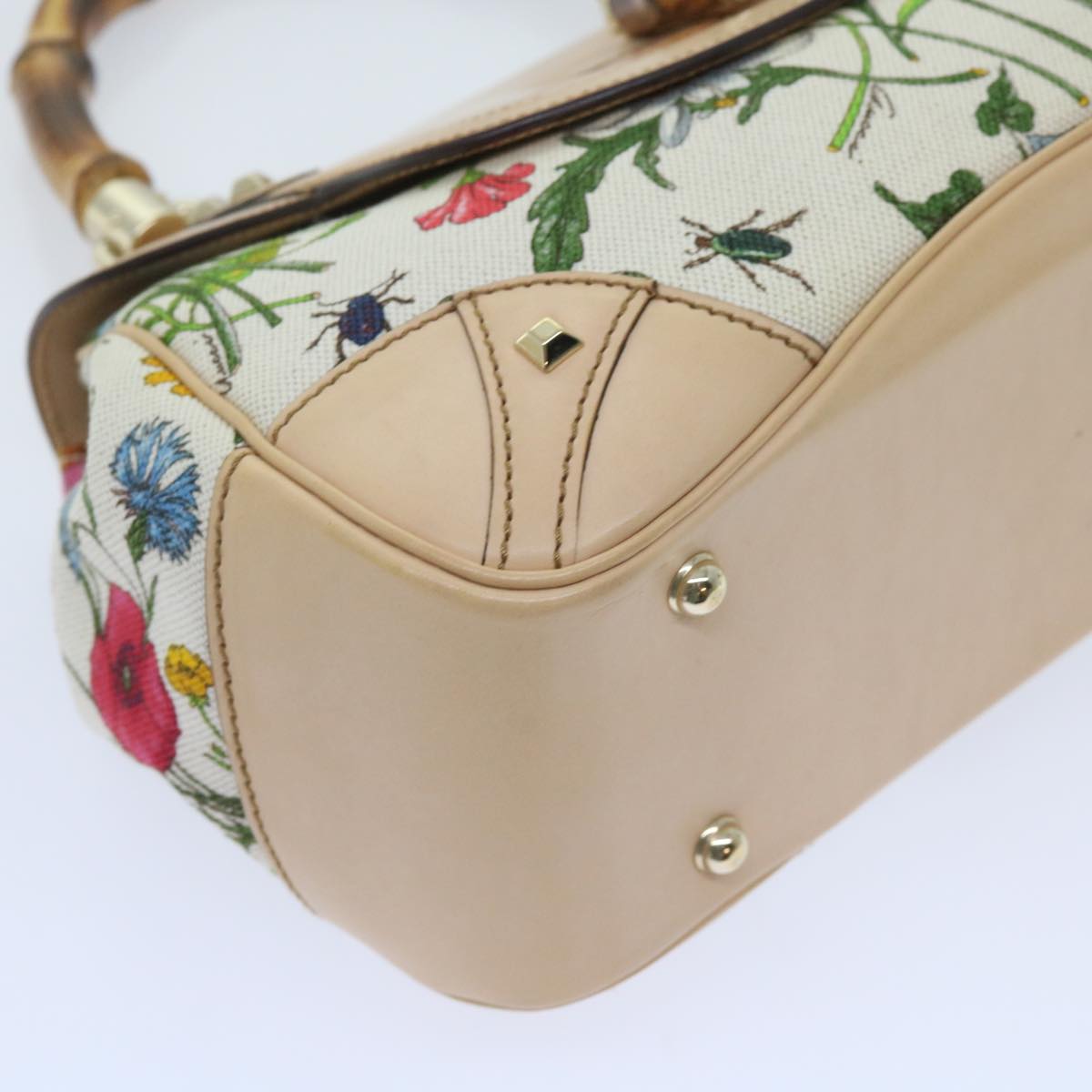 GUCCI Bamboo Hand Bag Canvas Multicolor 137351 ar10633B