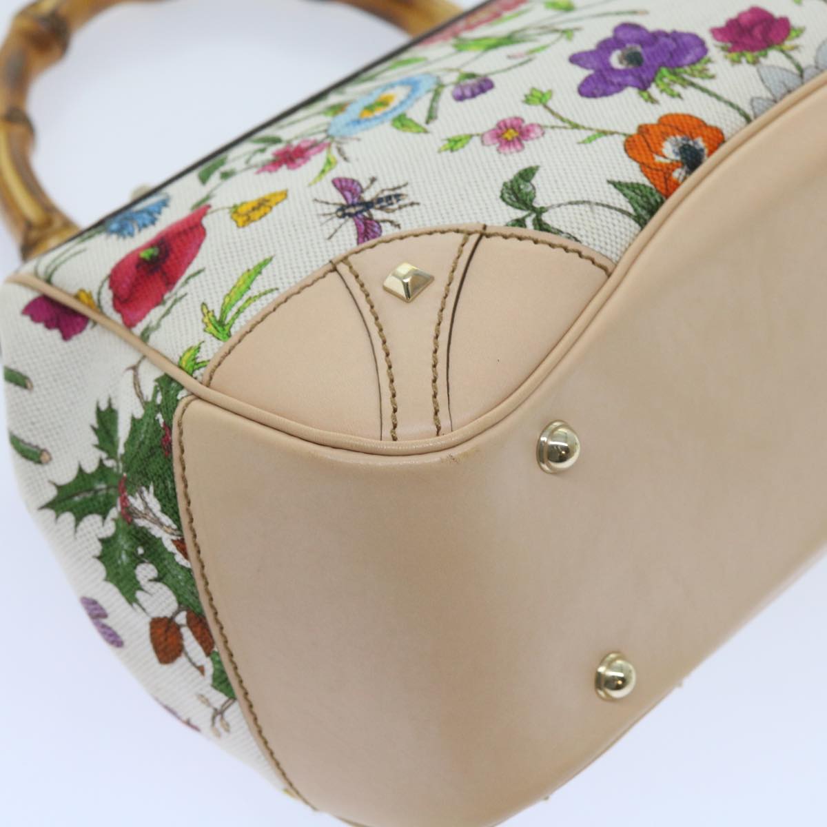 GUCCI Bamboo Hand Bag Canvas Multicolor 137351 ar10633B