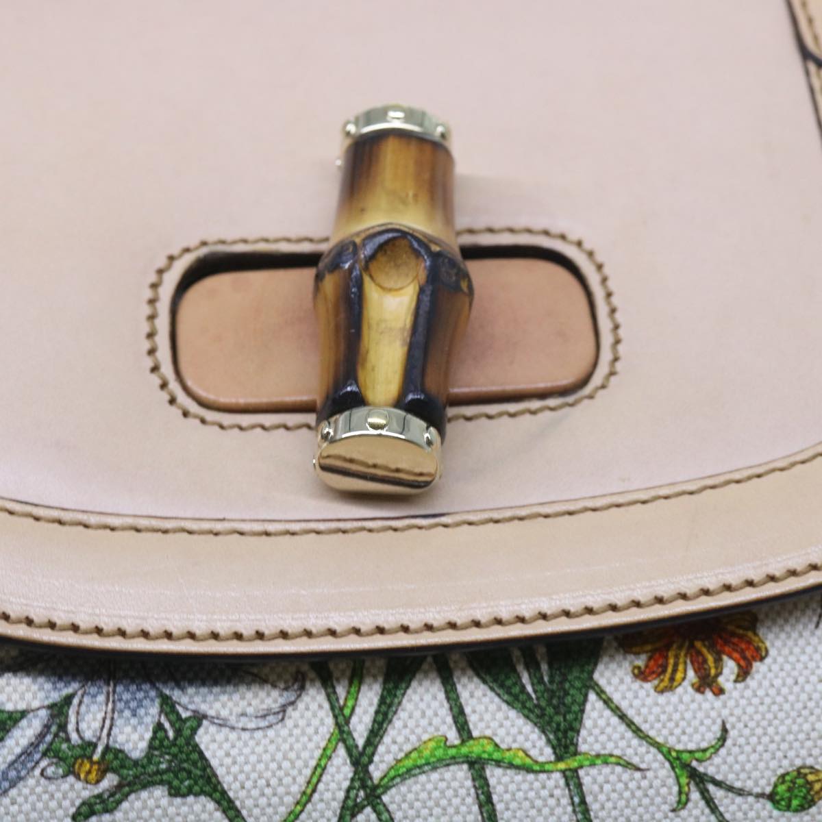 GUCCI Bamboo Hand Bag Canvas Multicolor 137351 ar10633B