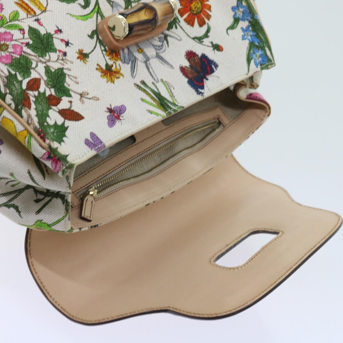 GUCCI Bamboo Hand Bag Canvas Multicolor 137351 ar10633B