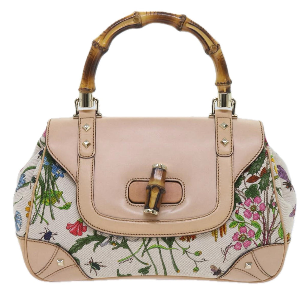 GUCCI Bamboo Hand Bag Canvas Multicolor 137351 ar10633B
