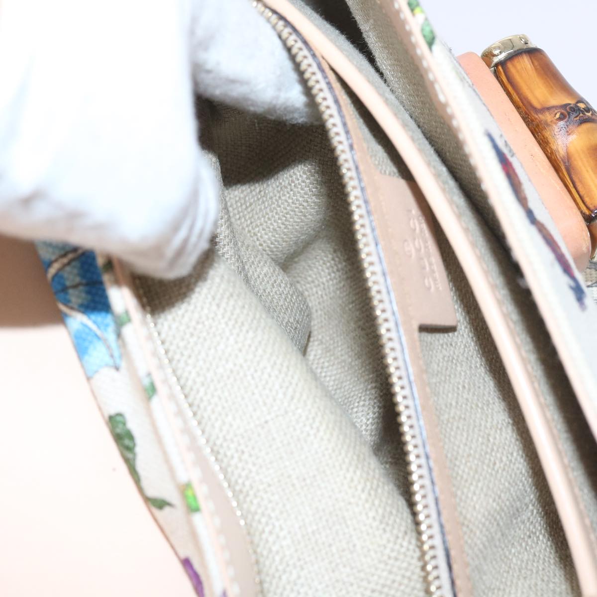 GUCCI Bamboo Hand Bag Canvas Multicolor 137351 ar10633B