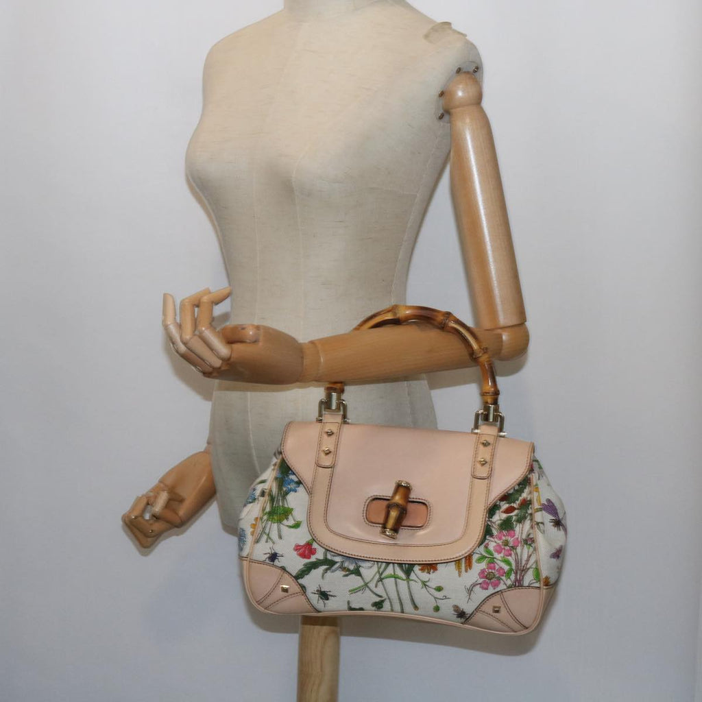 GUCCI Bamboo Hand Bag Canvas Multicolor 137351 ar10633B