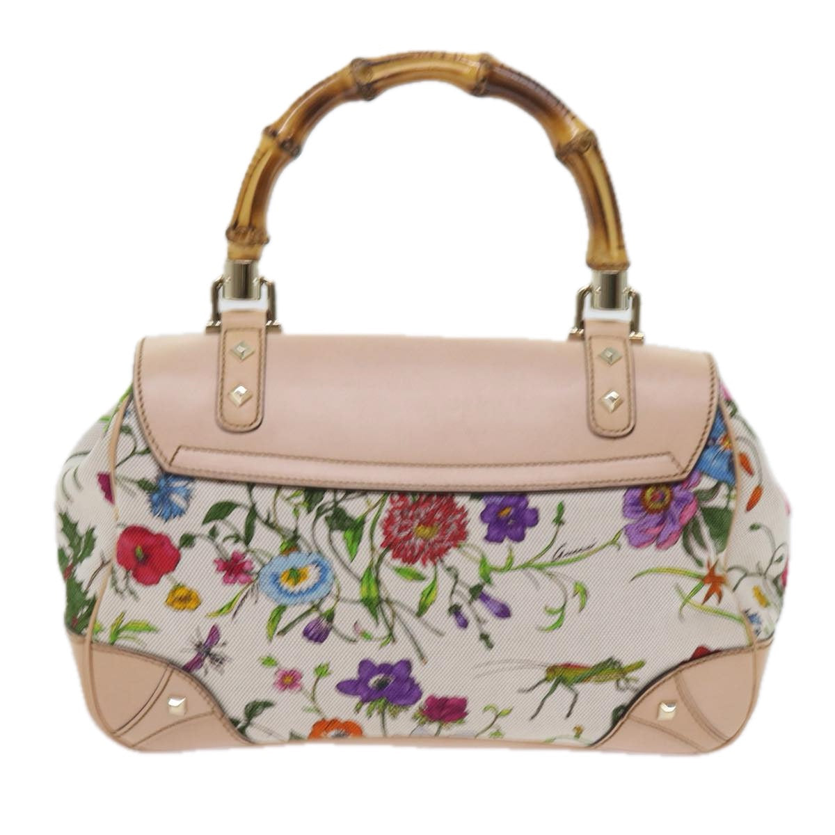 GUCCI Bamboo Hand Bag Canvas Multicolor 137351 ar10633B