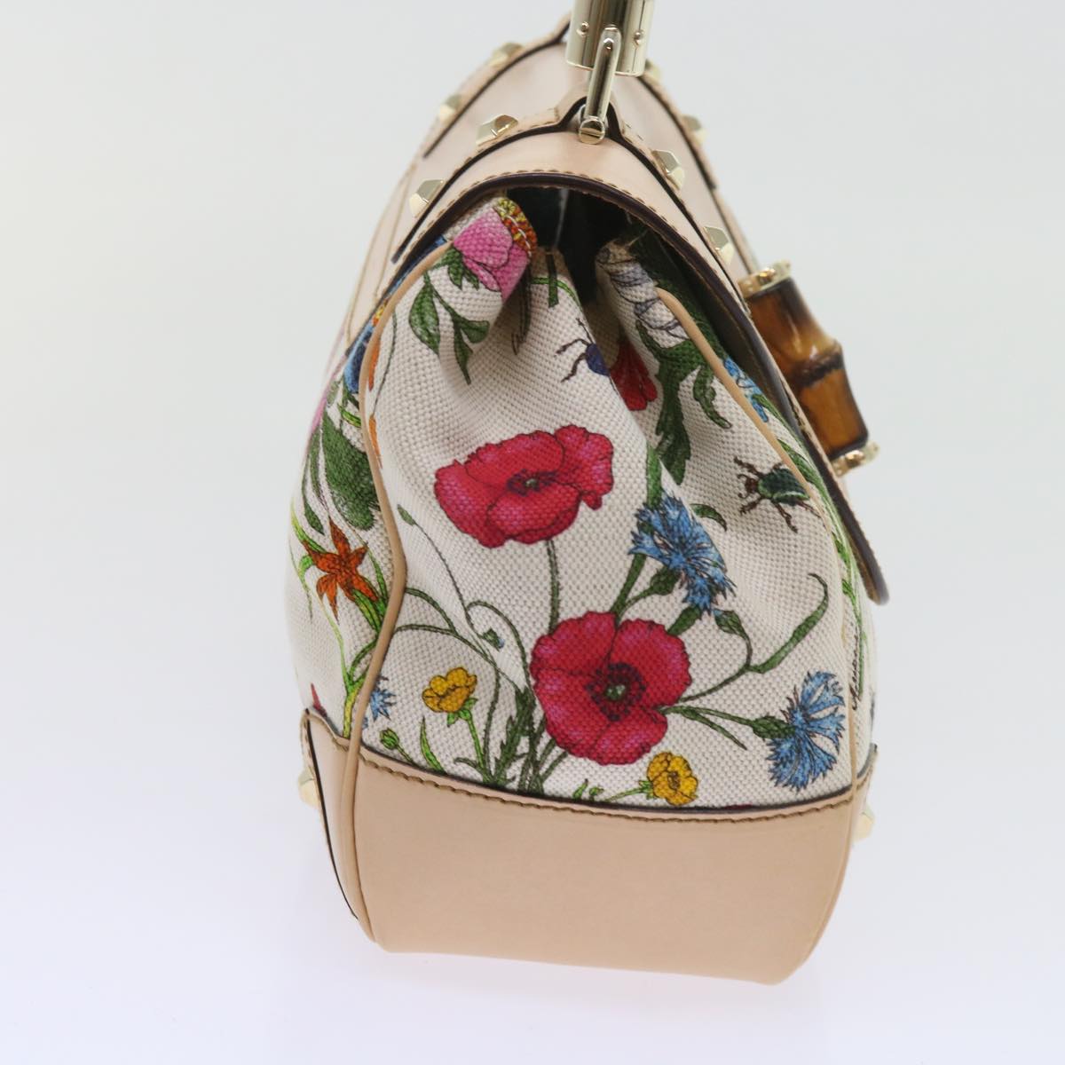 GUCCI Bamboo Hand Bag Canvas Multicolor 137351 ar10633B