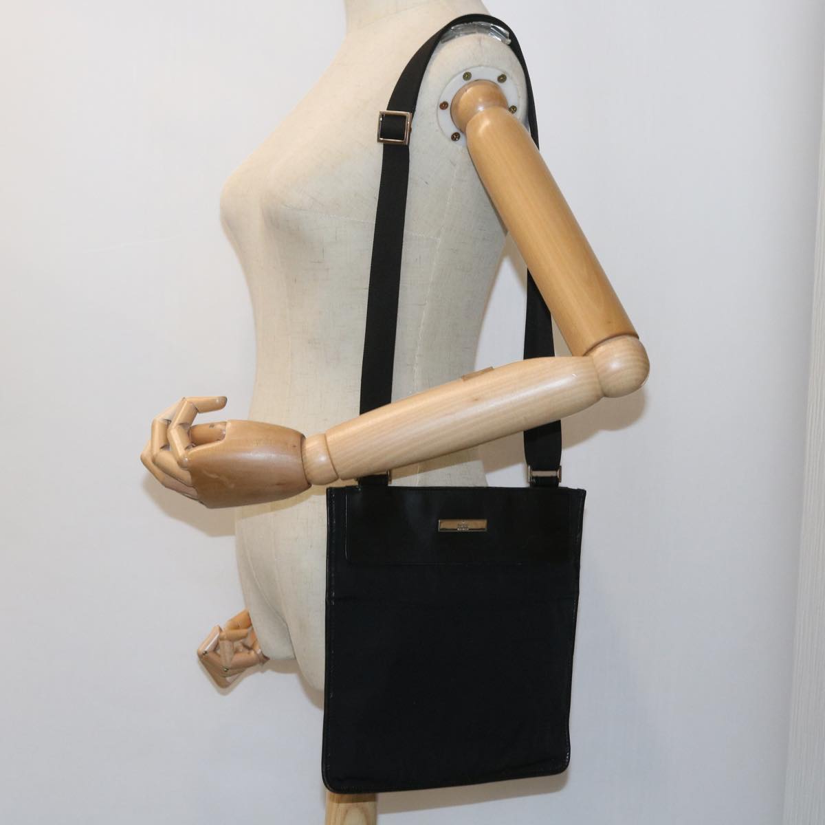 GUCCI Shoulder Bag Canvas Black 019 0348 ar10660
