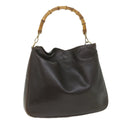 GUCCI Bamboo Shoulder Bag Leather Brown ar10677