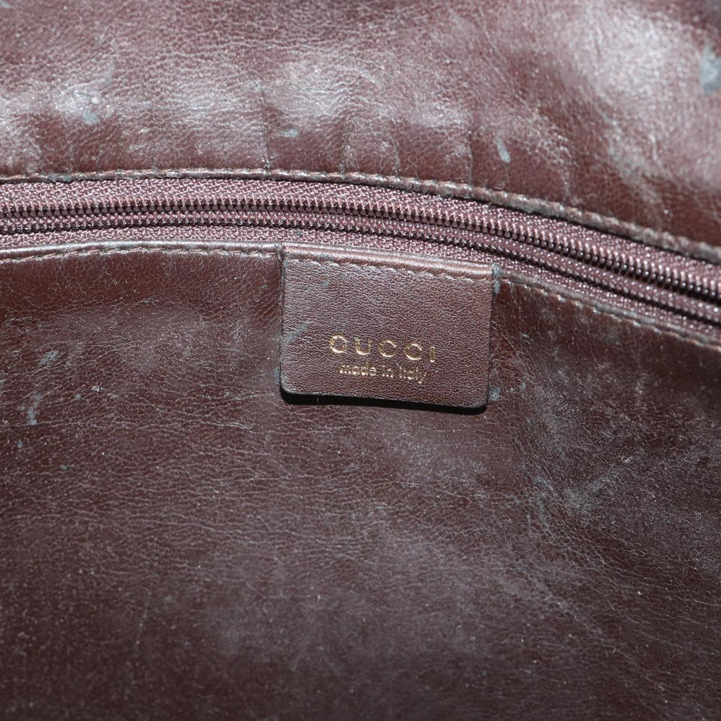 GUCCI Bamboo Shoulder Bag Leather Brown ar10677
