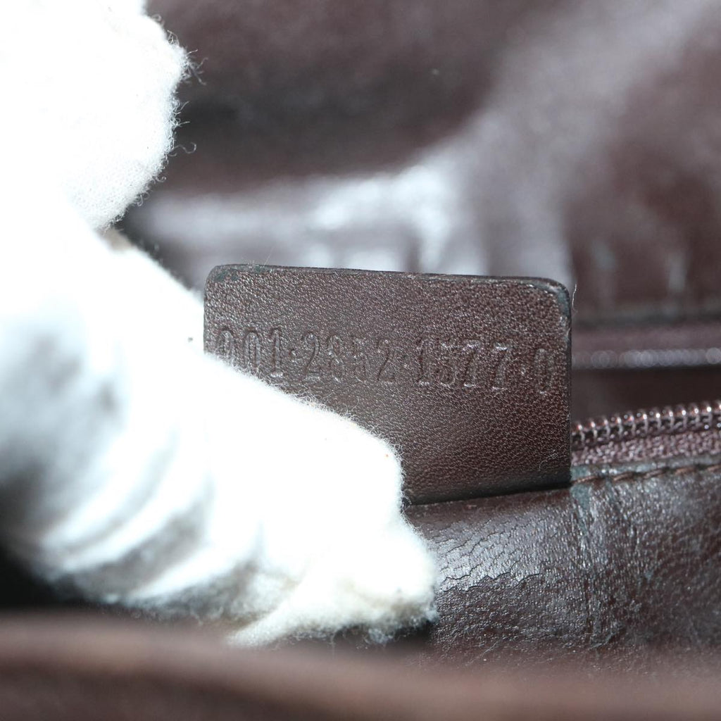 GUCCI Bamboo Shoulder Bag Leather Brown ar10677