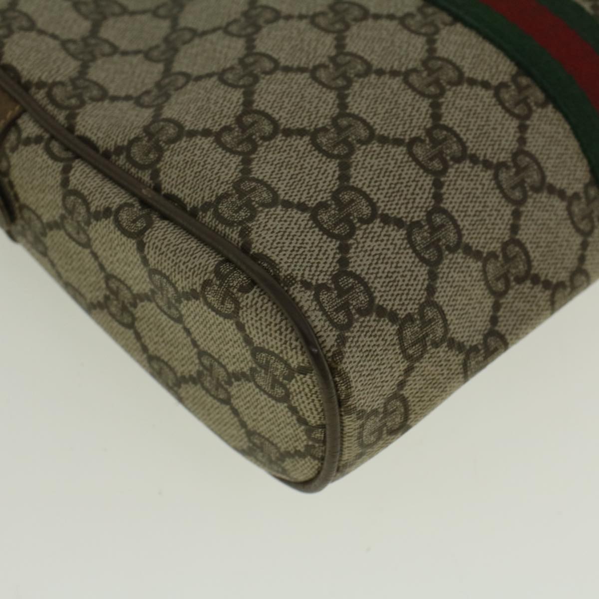 GUCCI GG Supreme Web Sherry Line Clutch Bag Beige Red 89 01 012 ar10679