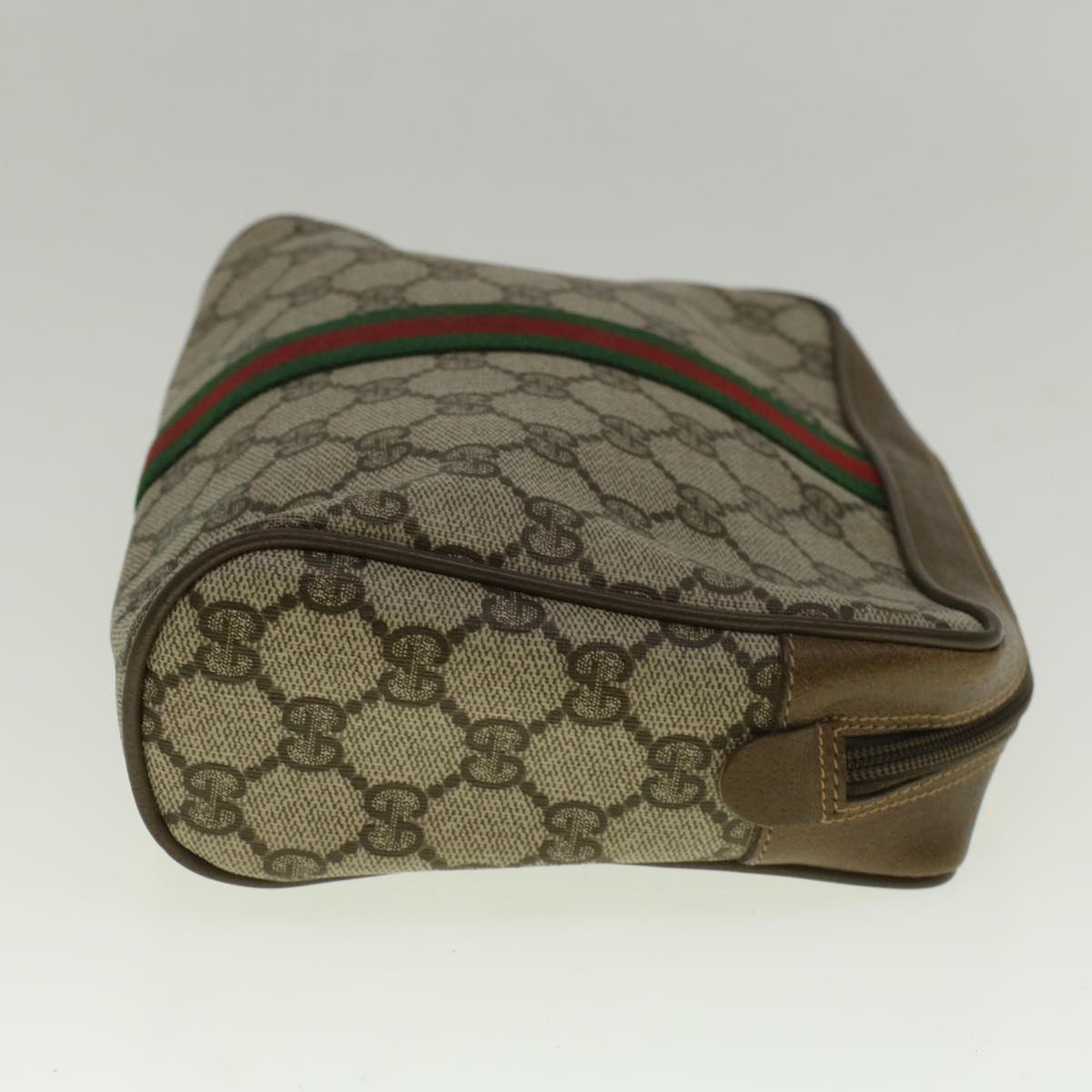 GUCCI GG Supreme Web Sherry Line Clutch Bag Beige Red 89 01 012 ar10679