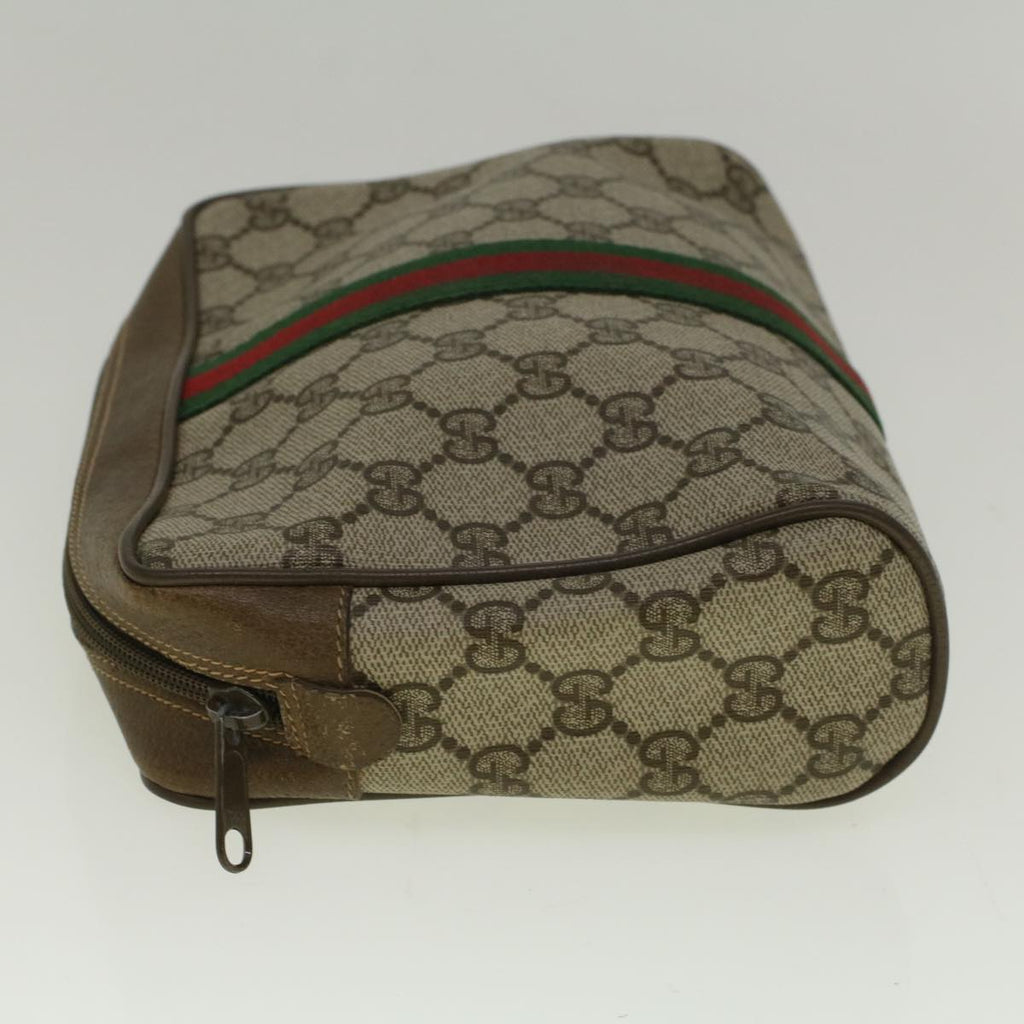 GUCCI GG Supreme Web Sherry Line Clutch Bag Beige Red 89 01 012 ar10679
