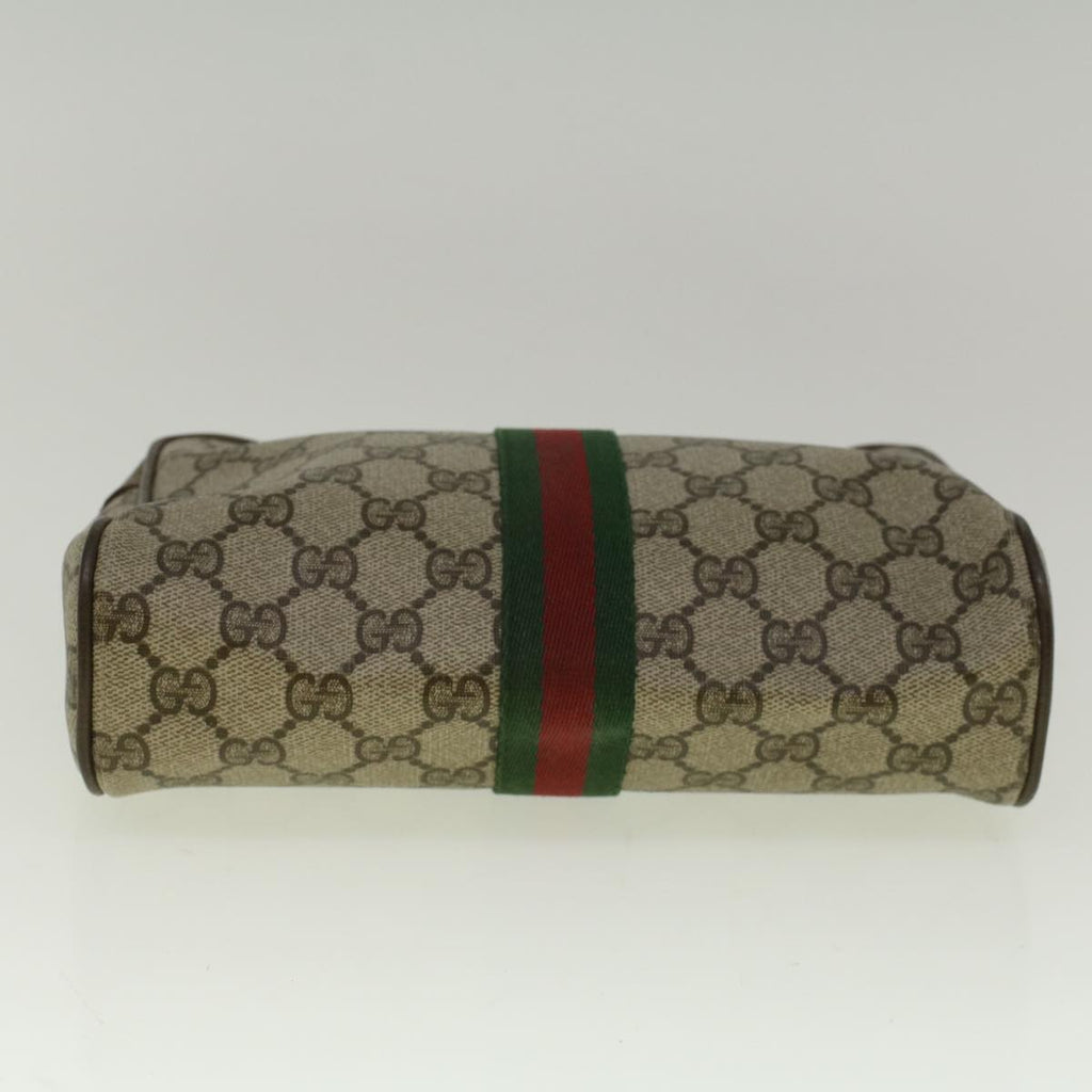 GUCCI GG Supreme Web Sherry Line Clutch Bag Beige Red 89 01 012 ar10679