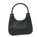 GUCCI Bamboo Shoulder Bag Leather Black ar10691
