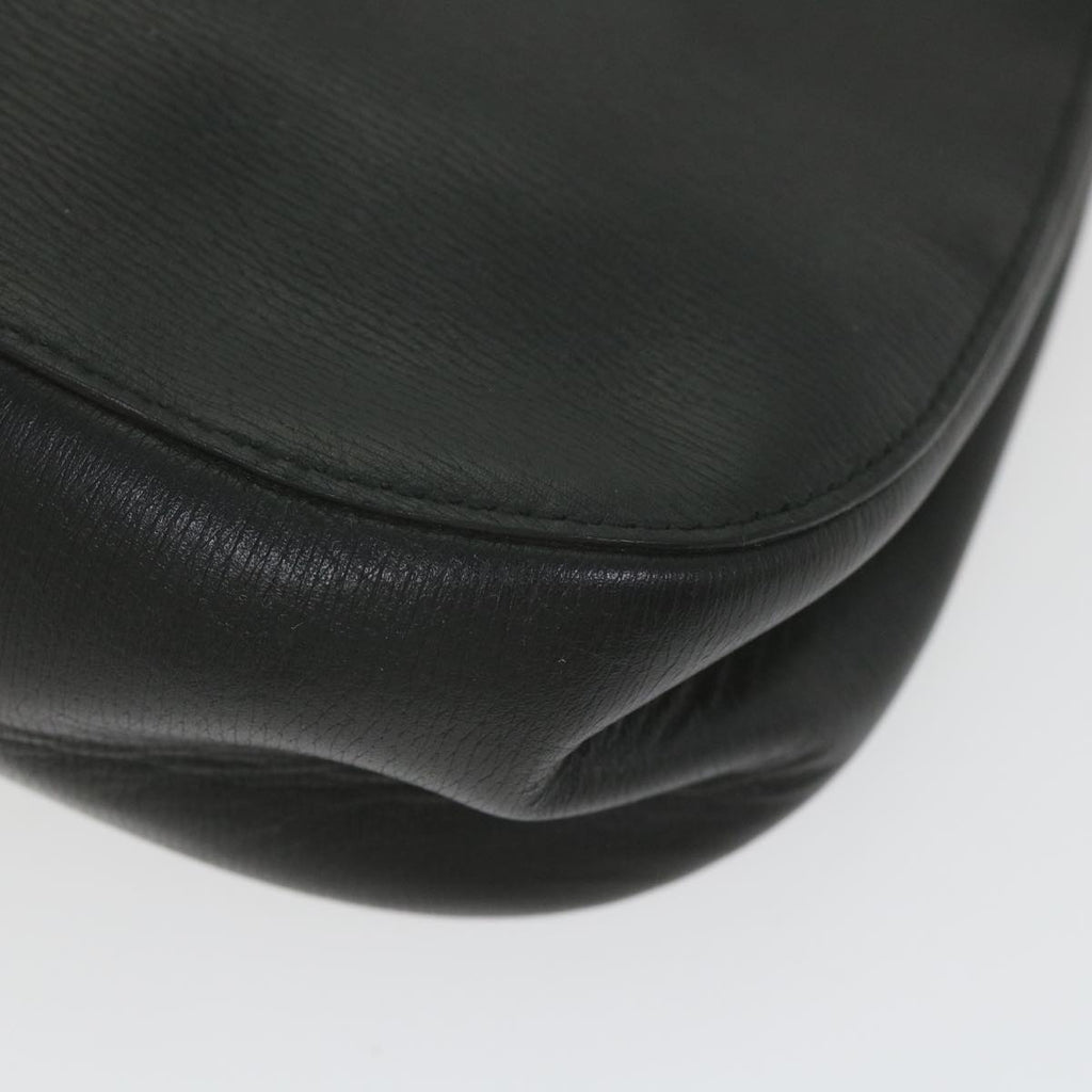 GUCCI Bamboo Shoulder Bag Leather Black ar10691