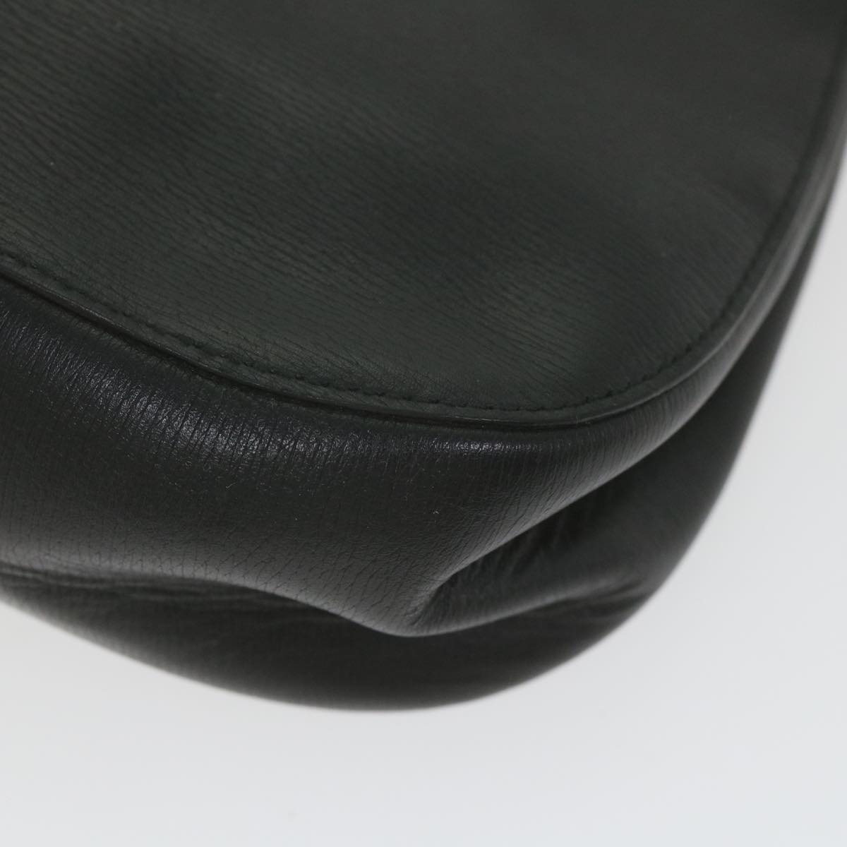 GUCCI Bamboo Shoulder Bag Leather Black ar10691
