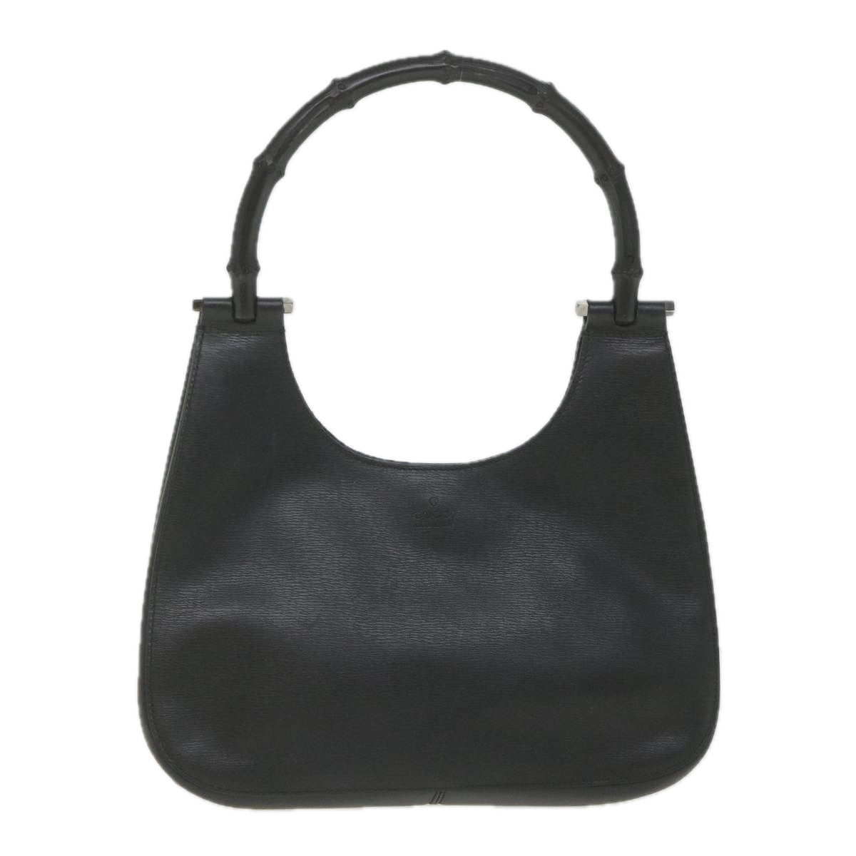 GUCCI Bamboo Shoulder Bag Leather Black ar10691