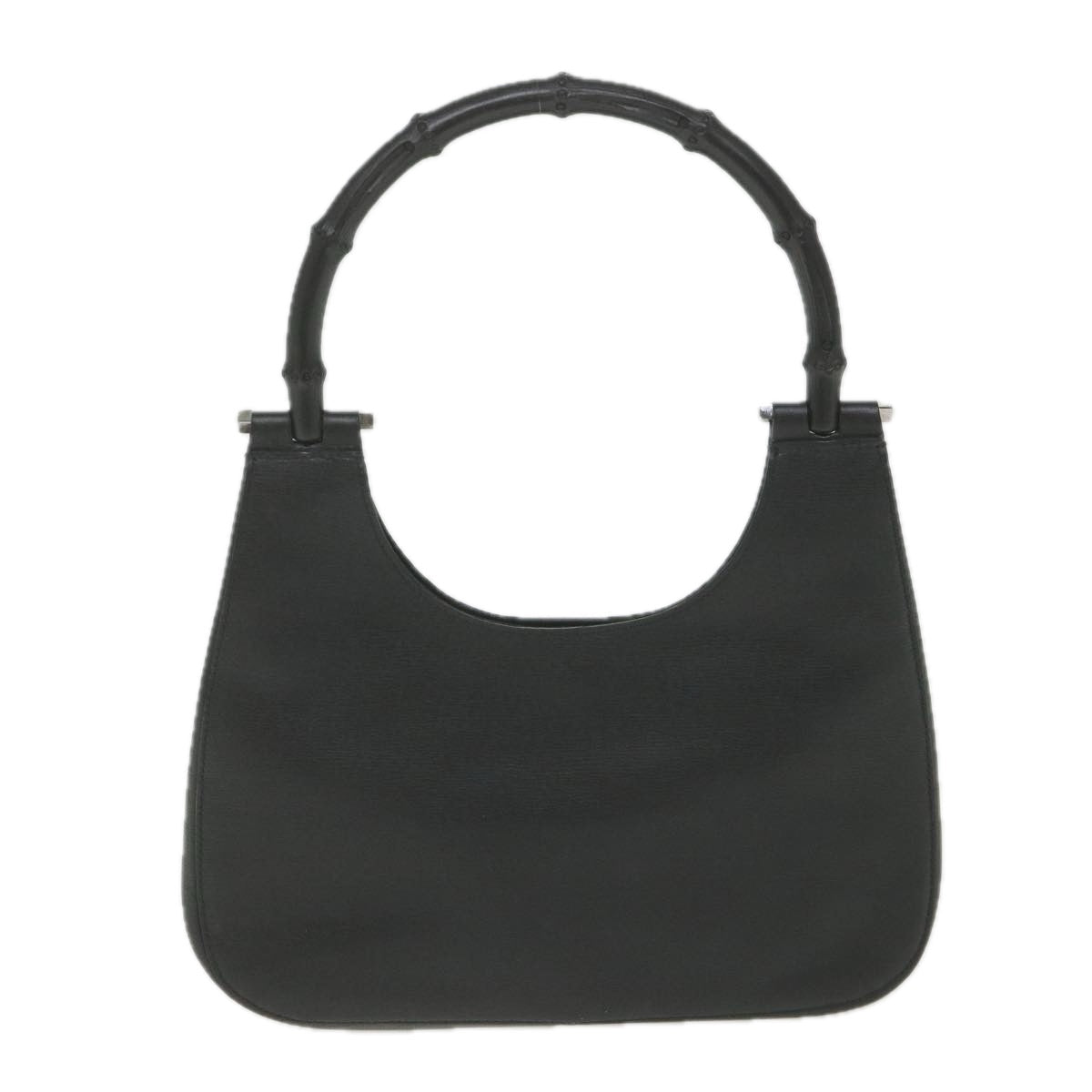 GUCCI Bamboo Shoulder Bag Leather Black ar10691