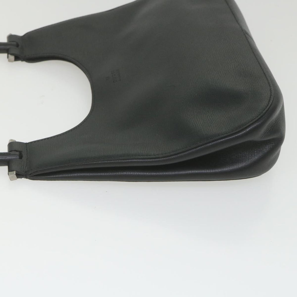 GUCCI Bamboo Shoulder Bag Leather Black ar10691